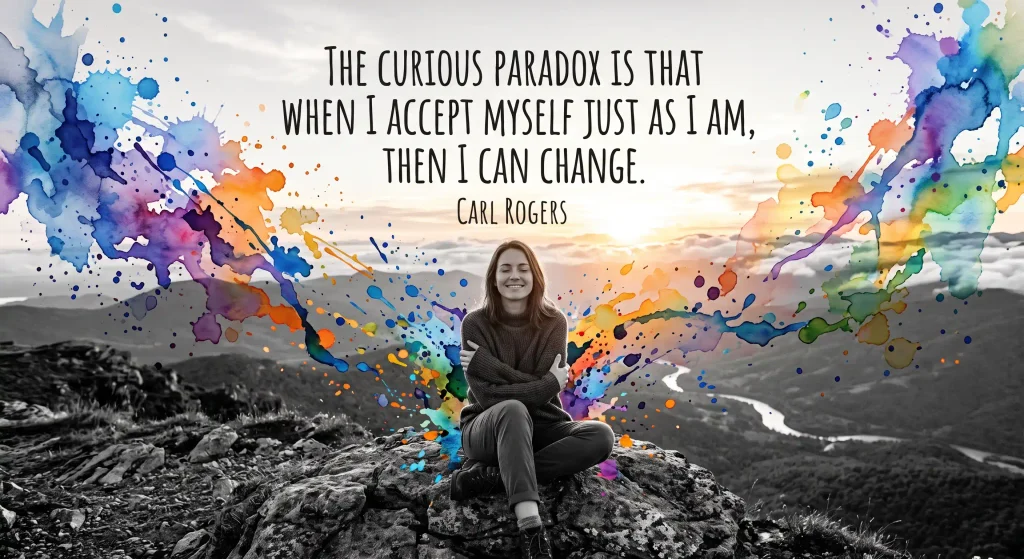 “The curious paradox is that when I accept myself just as I am, then I can change.” - Carl Rogers